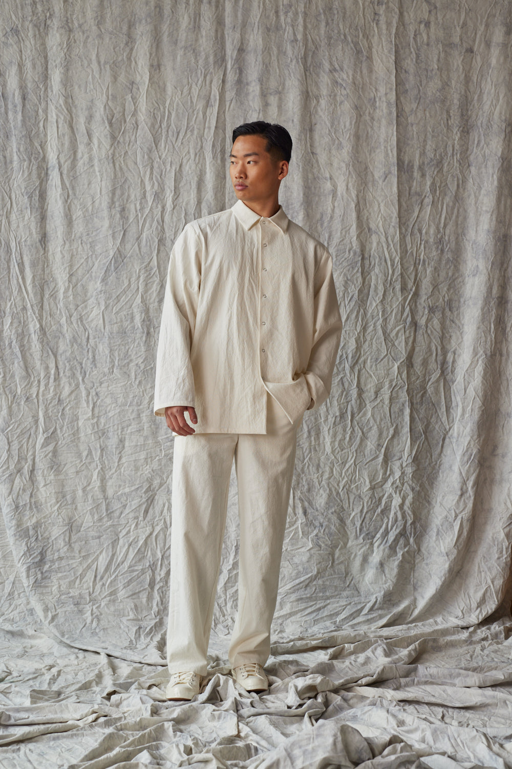 Unisex Snap Shirt - Parchment