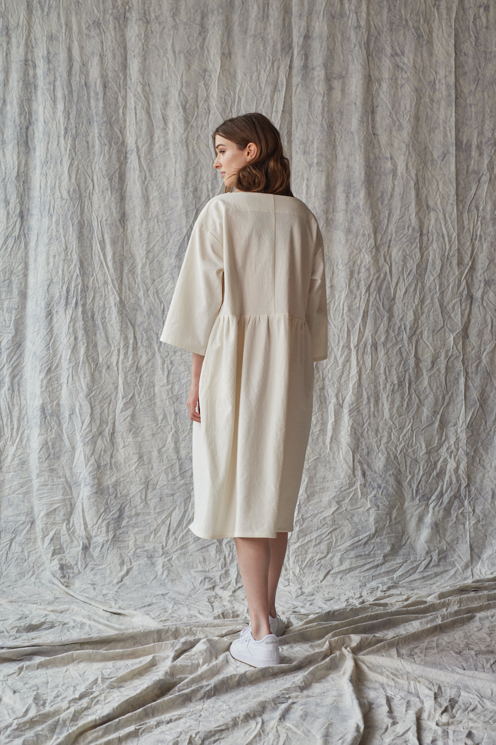 Foldover Dress - Parchment