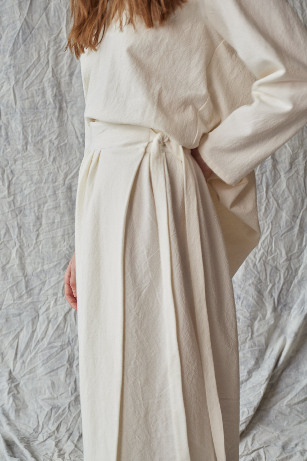 Pleated Wrap Skirt - Parchment