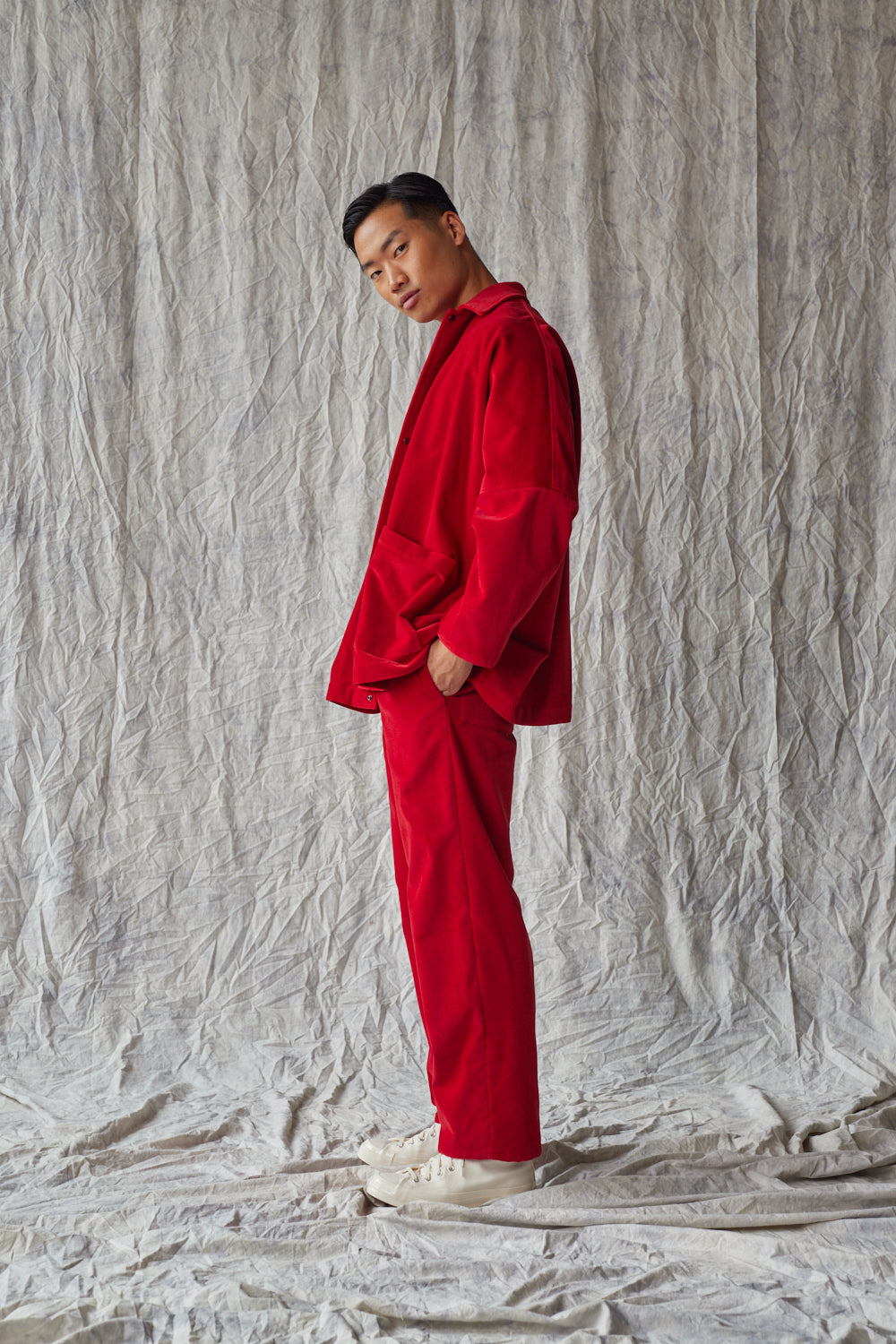 Column Pant - Red Velvet