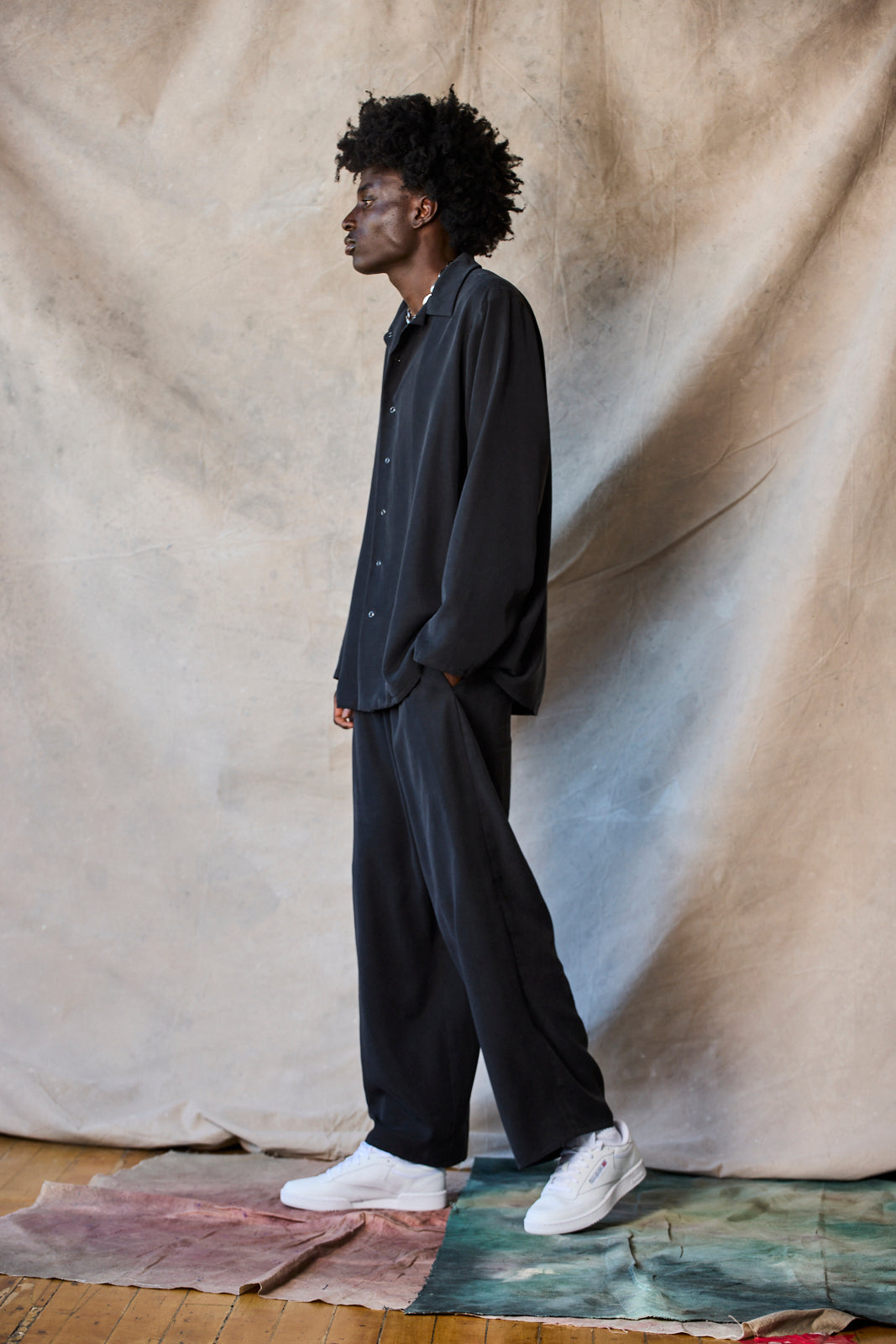 Drawstring Trousers - Muted Black