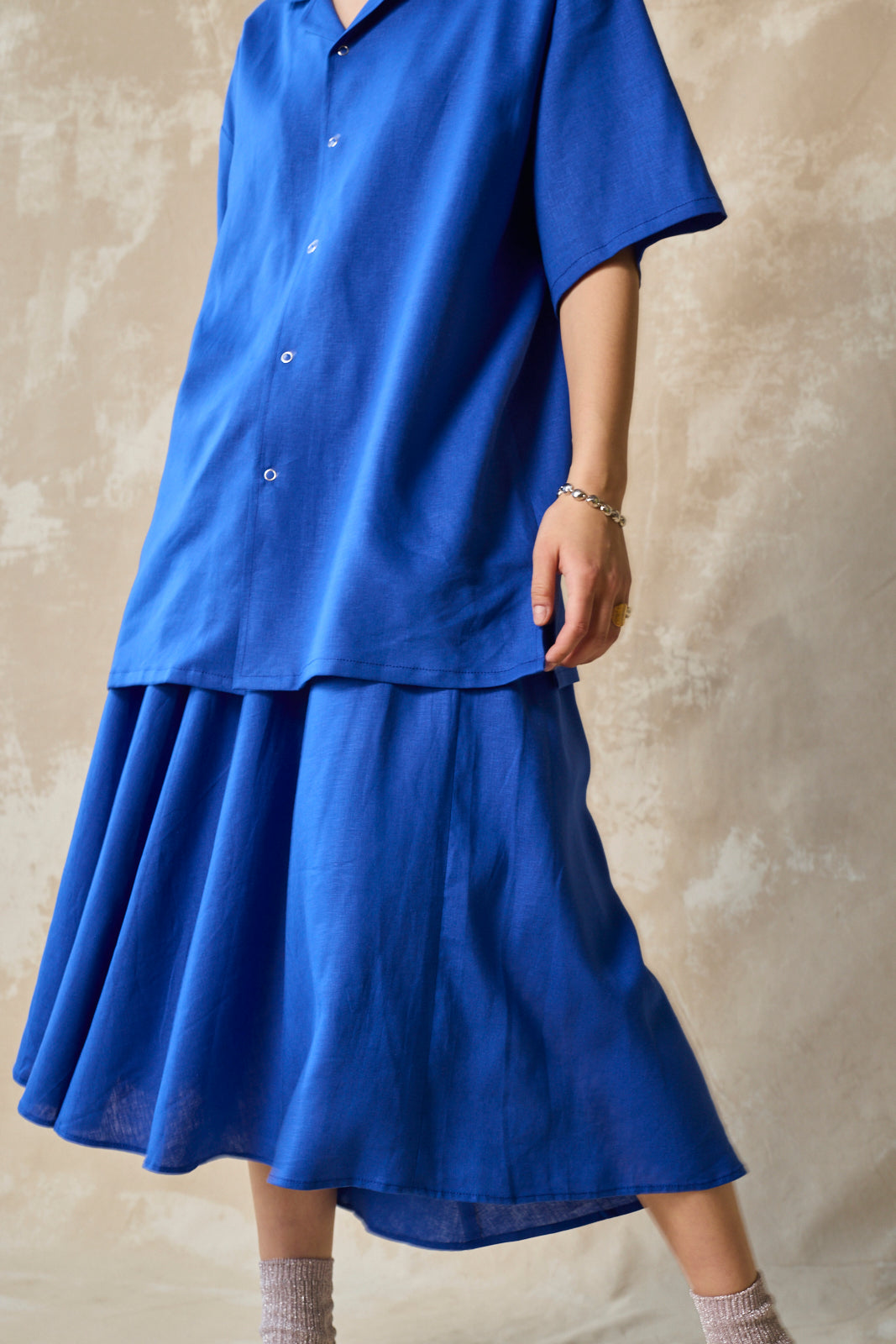 Flared Midi Skirt - Lapis